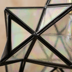 Clear-Look Geometric Star Pendant Light, Dark Frame, Handmade - view 3