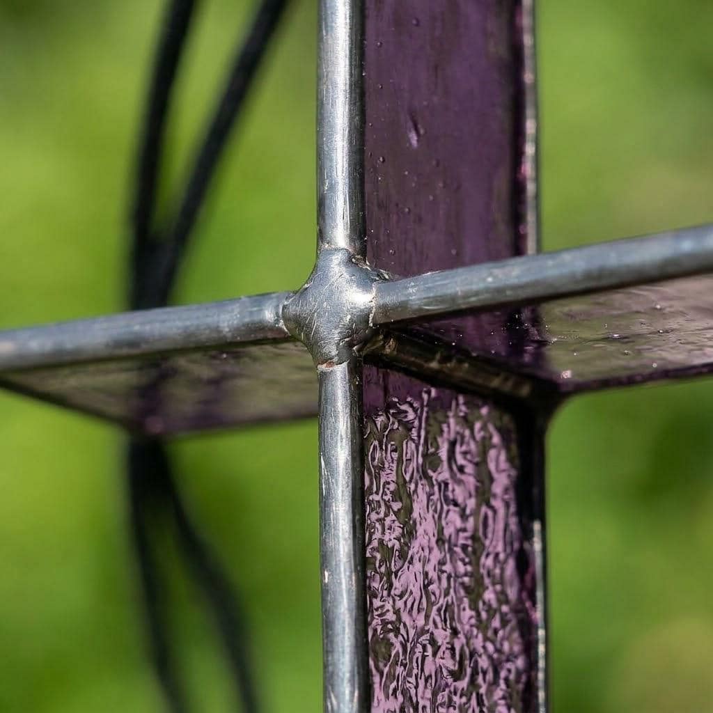 Purple 3D Stained Glass Cross Suncatcher, Tiffany-inspired Handmade Christian Gift by AuroraeGlass — photo 3