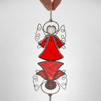 Red Angel Stained Glass Suncatcher, Tiffany-inspired Guardian Angel Window Hanging, Handmade Christmas Gift by AuroraeGlass — photo 8