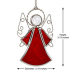 Red Angel Stained Glass Suncatcher, Tiffany-inspired Guardian Angel Window Hanging, Handmade Christmas Gift by AuroraeGlass — photo 9