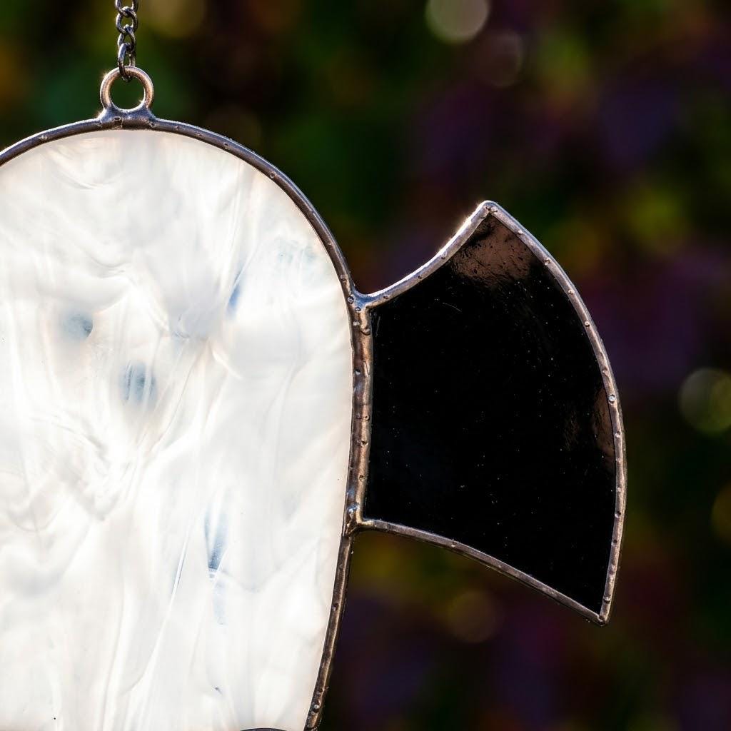 Handmade Stained Glass Ghost with Bat Wings, Gothic Halloween Suncatcher by AuroraeGlass — photo 8