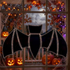 Black Bat Stained Glass Suncatcher, Handmade Gothic Halloween Window Hanging by AuroraeGlass, photo 3
