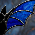 Blue Bat Suncatcher, Black Gothic Window Hanging by AuroraeGlass — photo 7