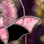 Pink Bat and Spiderweb Suncatcher with Crescent Moon by AuroraeGlass — photo 7