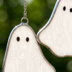 Five White Ghosts Halloween Mobile with Branch Hanger by AuroraeGlass — photo 7