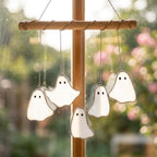 Five Iridescent Ghosts Halloween Mobile with Branch Hanger by AuroraeGlass — photo 10