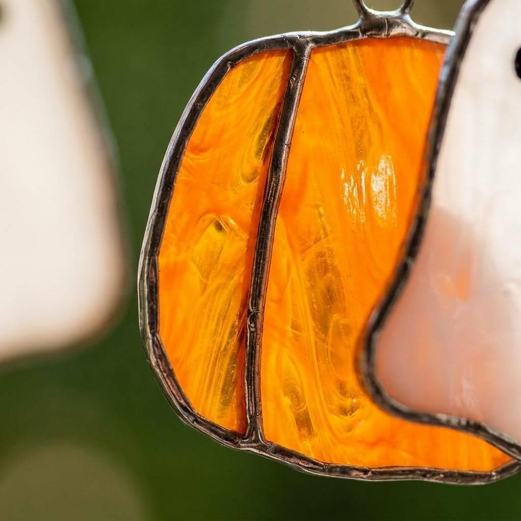 Ghost and Pumpkin Halloween Mobile with Branch Hanger by AuroraeGlass — photo 7