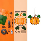 Orange Pumpkin Suncatcher with Green Fall Leaves by AuroraeGlass — photo 9