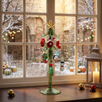 Green Tabletop Christmas Tree with 13-Piece Mini Display by AuroraeGlass — photo 1