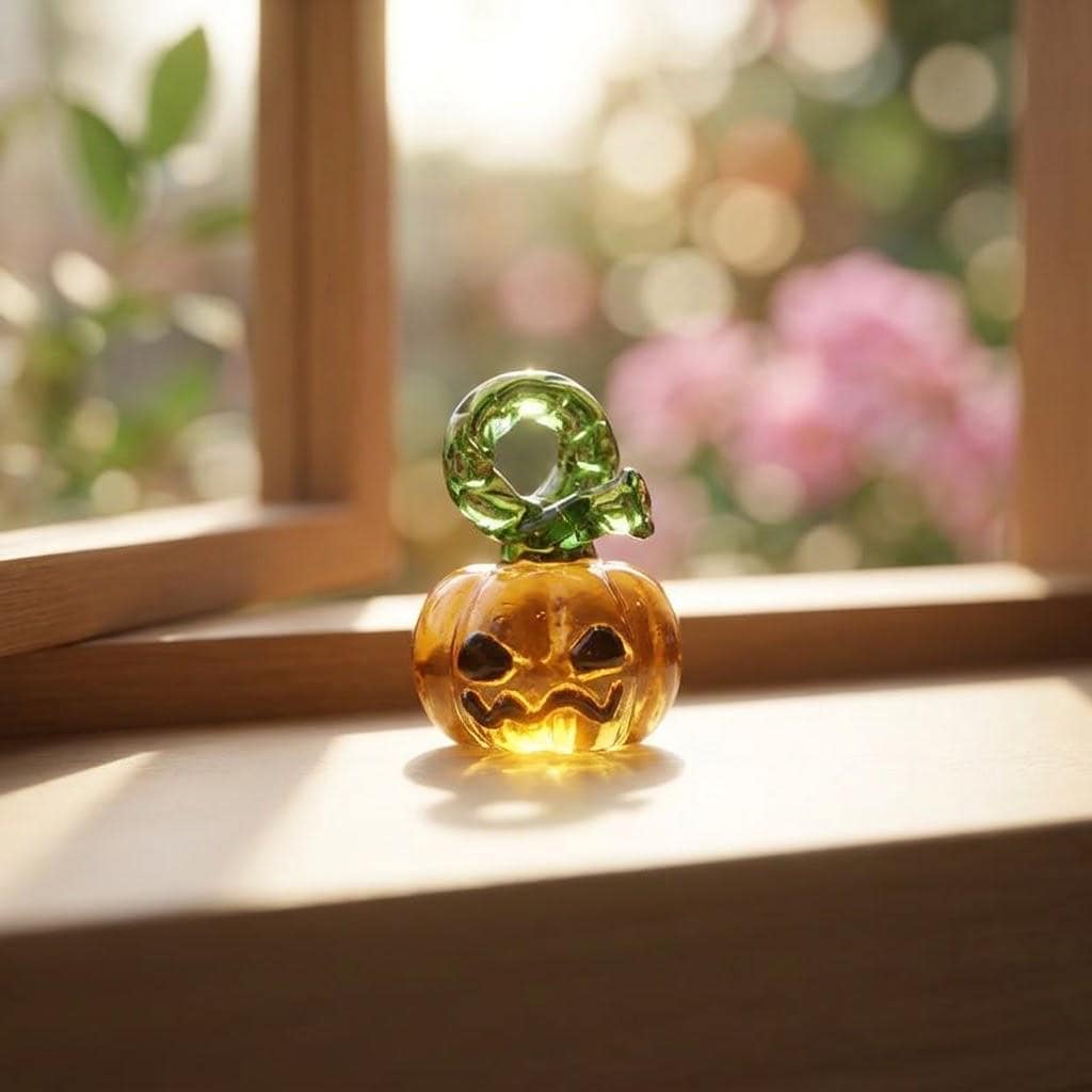 Mini Amber Jack-O'-Lantern Figurine for Fall Display by AuroraeGlass — photo 9