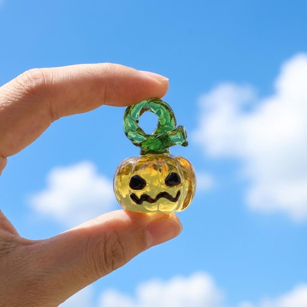 Mini Amber Jack-O'-Lantern Figurine for Fall Display by AuroraeGlass — photo 5