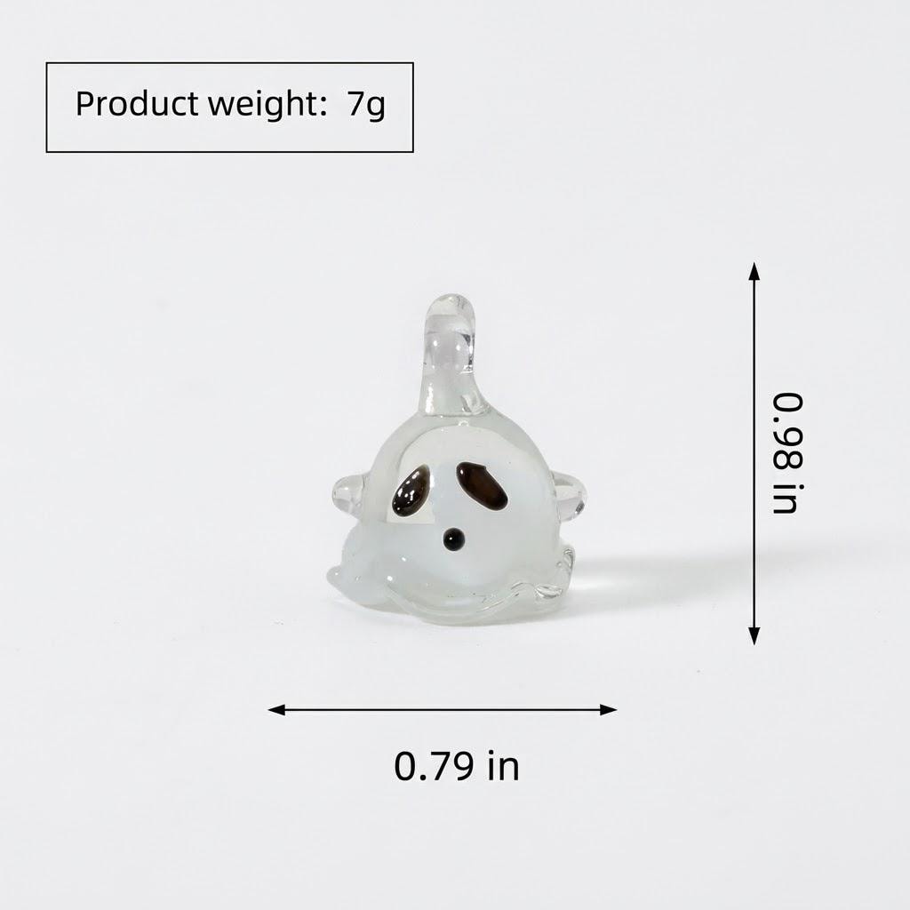 Mini Clear White Ghost Figurine: Spooky Halloween Desk Decor (20x25mm) by AuroraeGlass — photo 8
