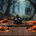 Mini Black Ghost Figurine: Spooky Halloween Desk Decor (20x25mm) by AuroraeGlass — photo 1