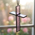 Purple 3D Stained Glass Cross Suncatcher, Tiffany-inspired Handmade Christian Gift by AuroraeGlass — photo 6