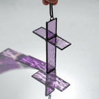 Purple 3D Stained Glass Cross Suncatcher, Tiffany-inspired Handmade Christian Gift by AuroraeGlass — photo 8