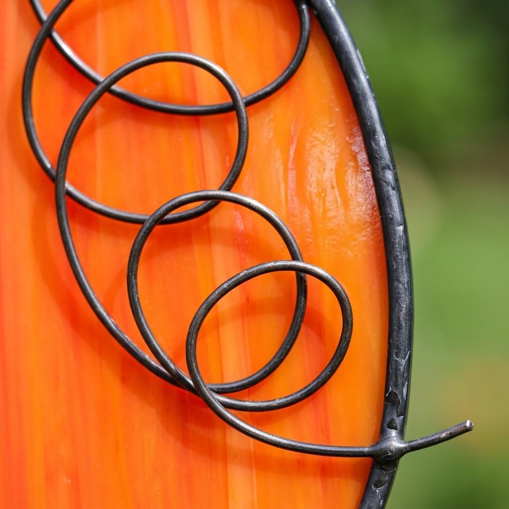 Orange Pumpkin Stained Glass Suncatcher, Tiffany-inspired Handmade Fall Window Decor by AuroraeGlass — photo 4