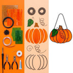 Orange Pumpkin Stained Glass Suncatcher, Tiffany-inspired Handmade Fall Window Decor by AuroraeGlass — photo 5