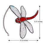 Red Dragonfly Stained Glass Suncatcher, Tiffany-inspired Window Hanging, Handmade Garden Lover Gift by AuroraeGlass, photo 8