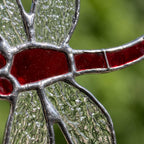 Red Dragonfly Stained Glass Suncatcher, Tiffany-inspired Window Hanging, Handmade Garden Lover Gift by AuroraeGlass, photo 2