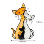 Handmade Stained Glass Cat Family, Amber White Black Glass, Tiffany-inspired Sill Art by AuroraeGlass — photo 9