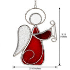 Angel with Harp Stained Glass Suncatcher, Tiffany-inspired Red Angel Window Hanging, Handmade Musician Gift by AuroraeGlass — photo 8