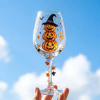 Halloween Decorative Goblet with Stacked Pumpkins and Witch Hat by AuroraeGlass — photo 8