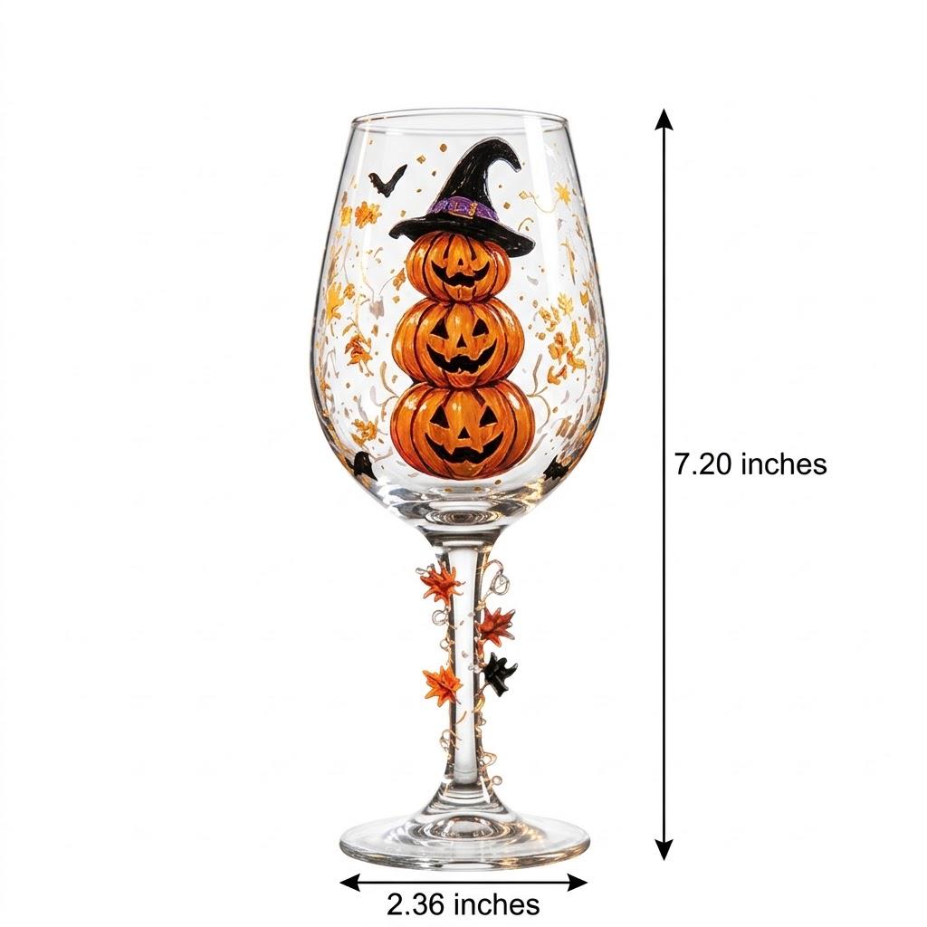 Halloween Decorative Goblet with Stacked Pumpkins and Witch Hat by AuroraeGlass — photo 10