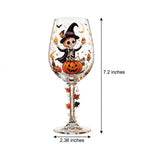 Halloween Decorative Goblet with Skeleton, Pumpkin and Purple Witch Hat by AuroraeGlass — photo 10