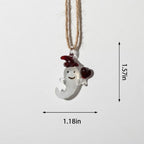 Ghost Ornament with Red Heart and Curved Red Hat, Mini Halloween Hanging Decor by AuroraeGlass — photo 10
