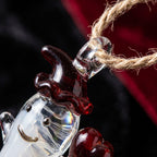Ghost Ornament with Red Heart and Curved Red Hat, Mini Halloween Hanging Decor by AuroraeGlass — photo 5