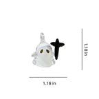 Ghost Ornament with Black Cross-Shaped Side Detail, Mini Halloween Hanging Decor by AuroraeGlass — photo 10