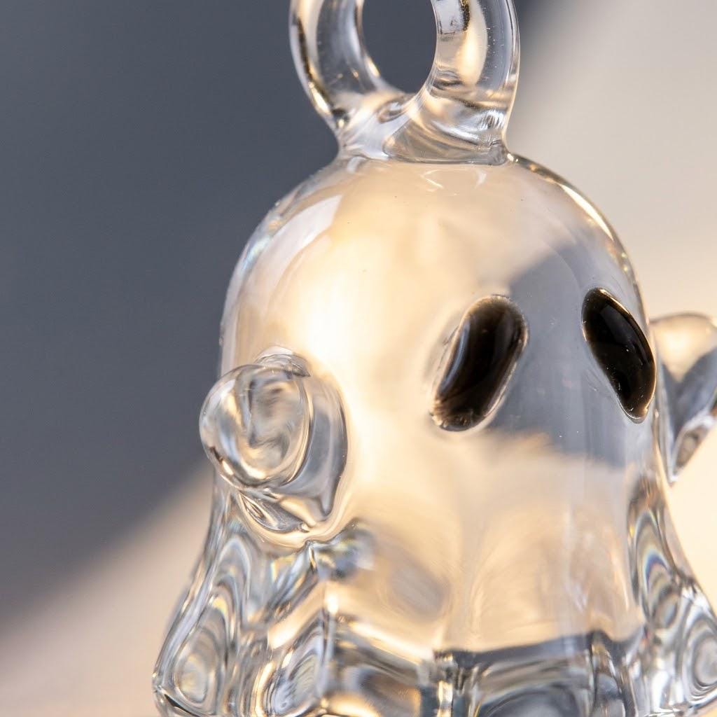 Single Ghost Ornament with Outstretched Arms, Mini Halloween Hanging Decor by AuroraeGlass — photo 3