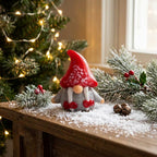 Gnome Figurine with Red Speckled Hat and Twin White Braids, Mini Decor by AuroraeGlass — photo 2