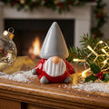 Gnome Figurine with Gray Pointed Hat and Red Body, Mini Indoor Shelf Decor by AuroraeGlass — photo 1
