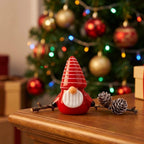 Gnome Figurine with Red and White Striped Pointed Hat, Mini Shelf Decor by AuroraeGlass — photo 2