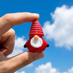 Gnome Figurine with Red and White Striped Pointed Hat, Mini Shelf Decor by AuroraeGlass — photo 4
