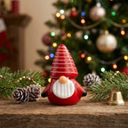 Gnome Figurine with Red and White Striped Pointed Hat, Mini Shelf Decor by AuroraeGlass — photo 1