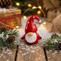 Gnome Figurine with Curved Red Polka Dot Hat and White Beard, Mini Decor by AuroraeGlass — photo 1