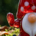 Gnome Figurine with Tall Red Spotted Hat and Raised Hand, Tabletop Decor by AuroraeGlass — photo 4