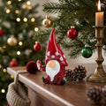 Gnome Figurine with Tall Red Spotted Hat and Raised Hand, Tabletop Decor by AuroraeGlass — photo 1