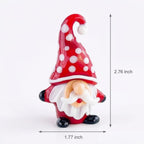 Gnome Figurine with Red and White Polka Dot Hat and Curled Beard, Shelf Decor by AuroraeGlass — photo 10