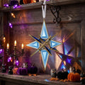 Handmade Blue Glass Star Window Hanging with Geometric Gold-Tone Frame by AuroraeGlass — photo 1