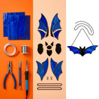 Blue Bat Suncatcher, Black Gothic Window Hanging by AuroraeGlass — photo 8