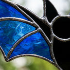 Blue Bat Suncatcher, Black Gothic Window Hanging by AuroraeGlass — photo 6