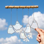 Five Iridescent Ghosts Halloween Mobile with Branch Hanger by AuroraeGlass — photo 5