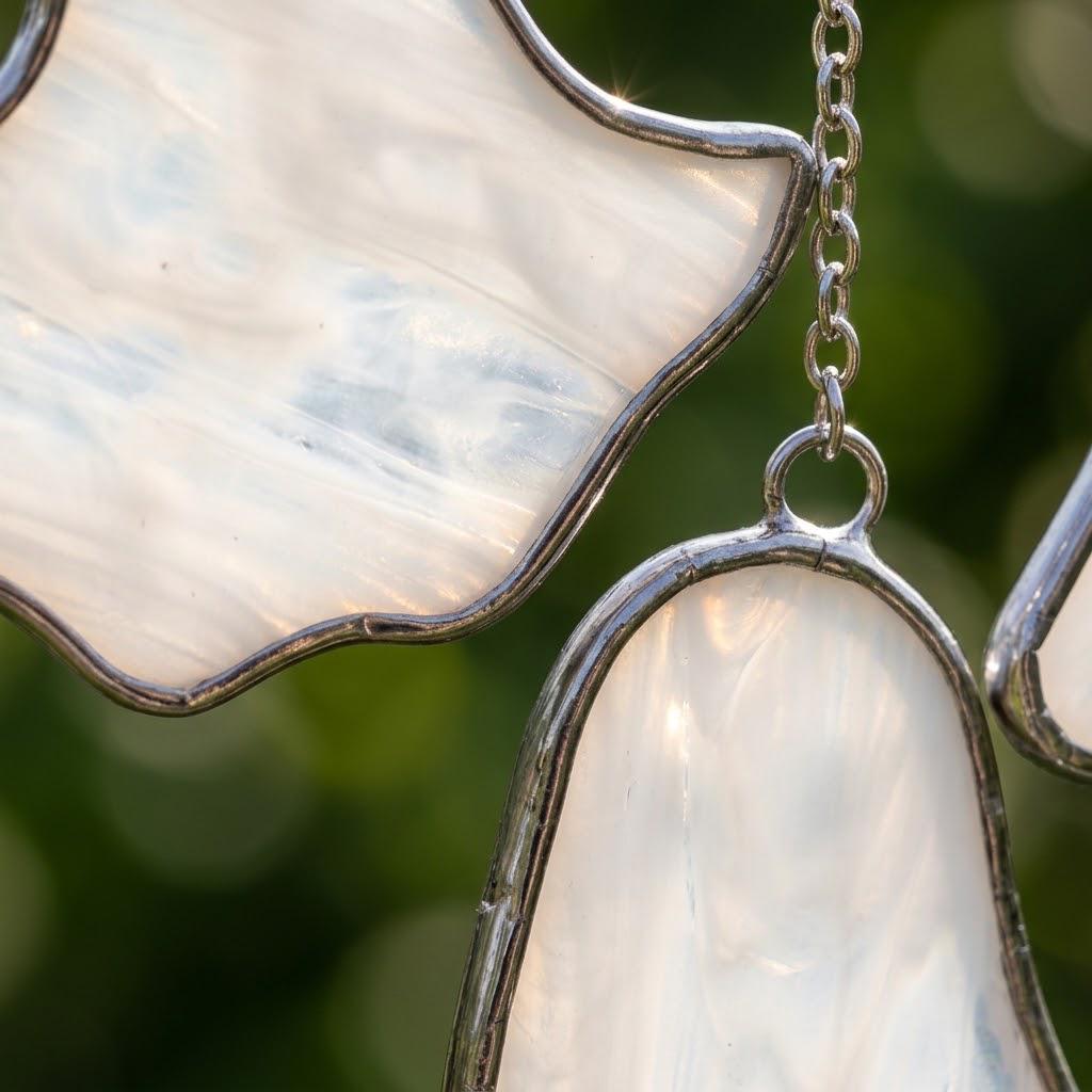 Five Iridescent Ghosts Halloween Mobile with Branch Hanger by AuroraeGlass — photo 8