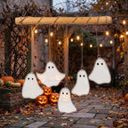 Five Iridescent Ghosts Halloween Mobile with Branch Hanger by AuroraeGlass — photo 4