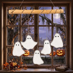 Five Iridescent Ghosts Halloween Mobile with Branch Hanger by AuroraeGlass — photo 2