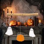 Ghost and Pumpkin Halloween Mobile with Branch Hanger by AuroraeGlass — photo 10