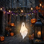 Ghost on Broom Halloween Window Hanging by AuroraeGlass — photo 4